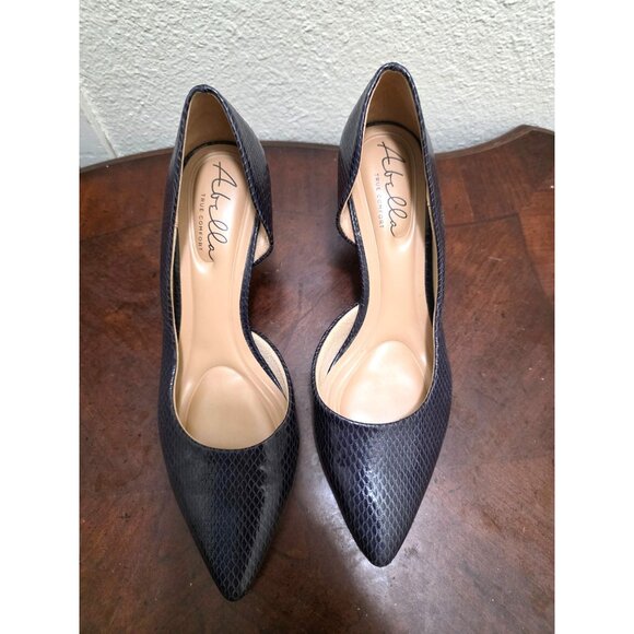 Abella True Comfort Women's Purple Snakeskin-Pattern Pointed-Toe D'Orsay Heels S - Picture 2 of 12